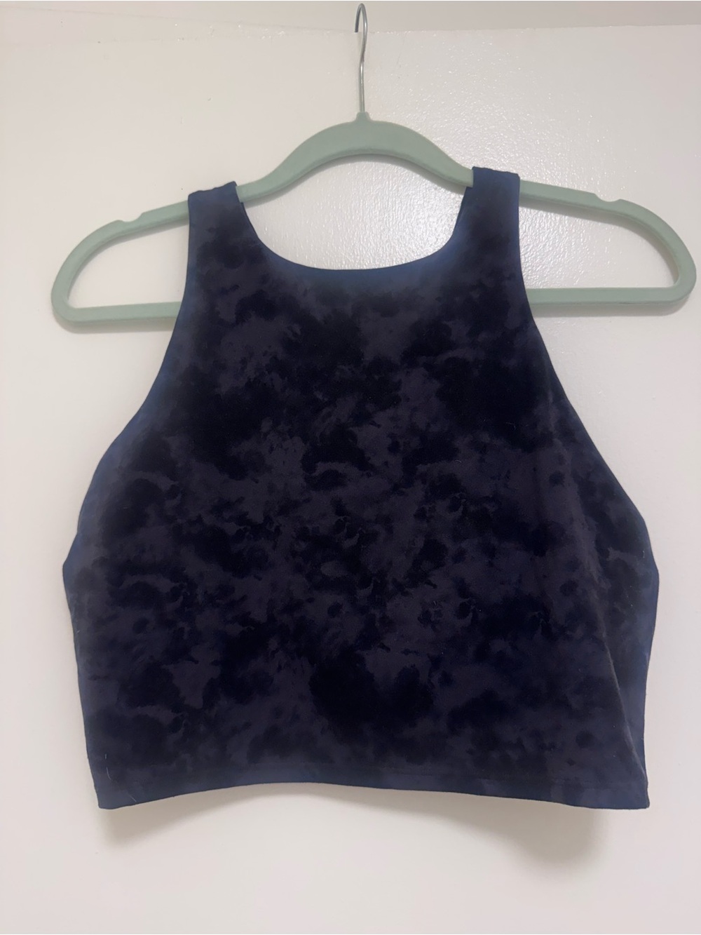 Women's Black Violet High Neck Crop Tank Top Bra